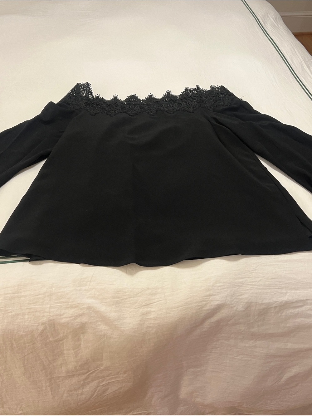 Cami NYC Black Off-the-Shoulder Lace-Trim Top